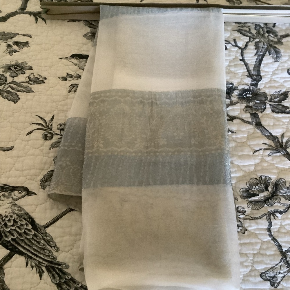 Sheer Silk Striped Rectangular Scarf - Picture 11 of 14